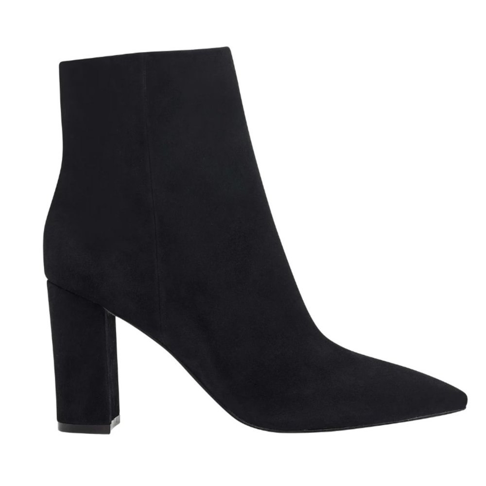 MARC FISHER - ULANI BLACK SUEDE HEELED BOOTIE